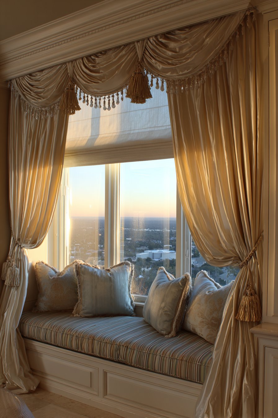 Layered Silk Window Treatments