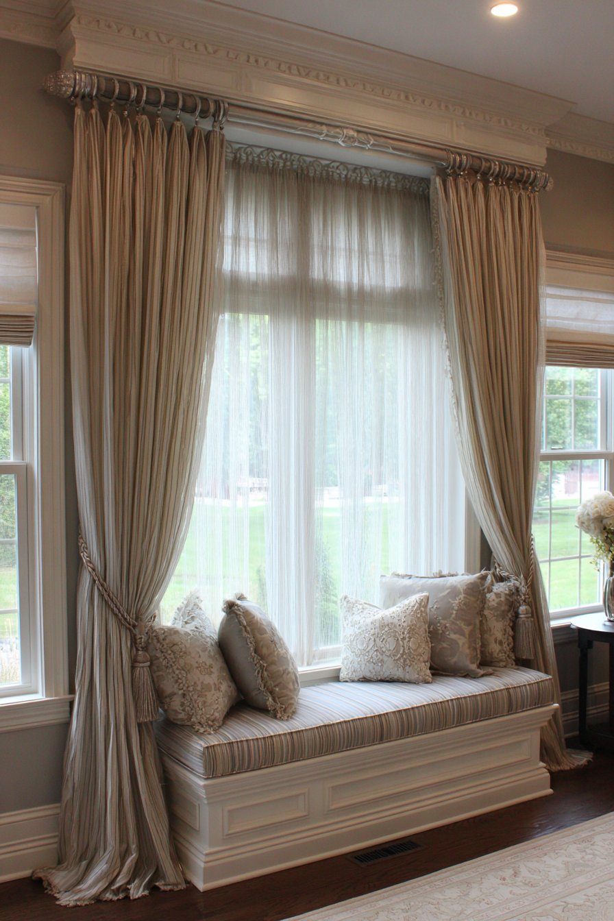 Layered Silk Window Treatments
