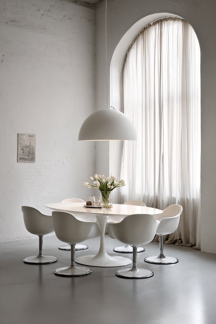 White Lacquer Square with Molded Plywood