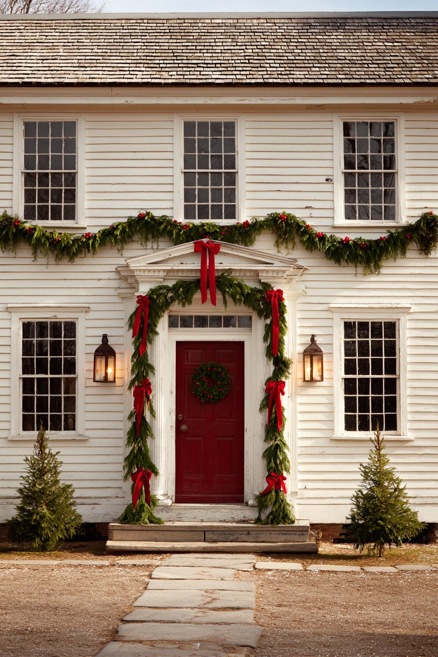 Colonial Swag Garland with Velvet Accents