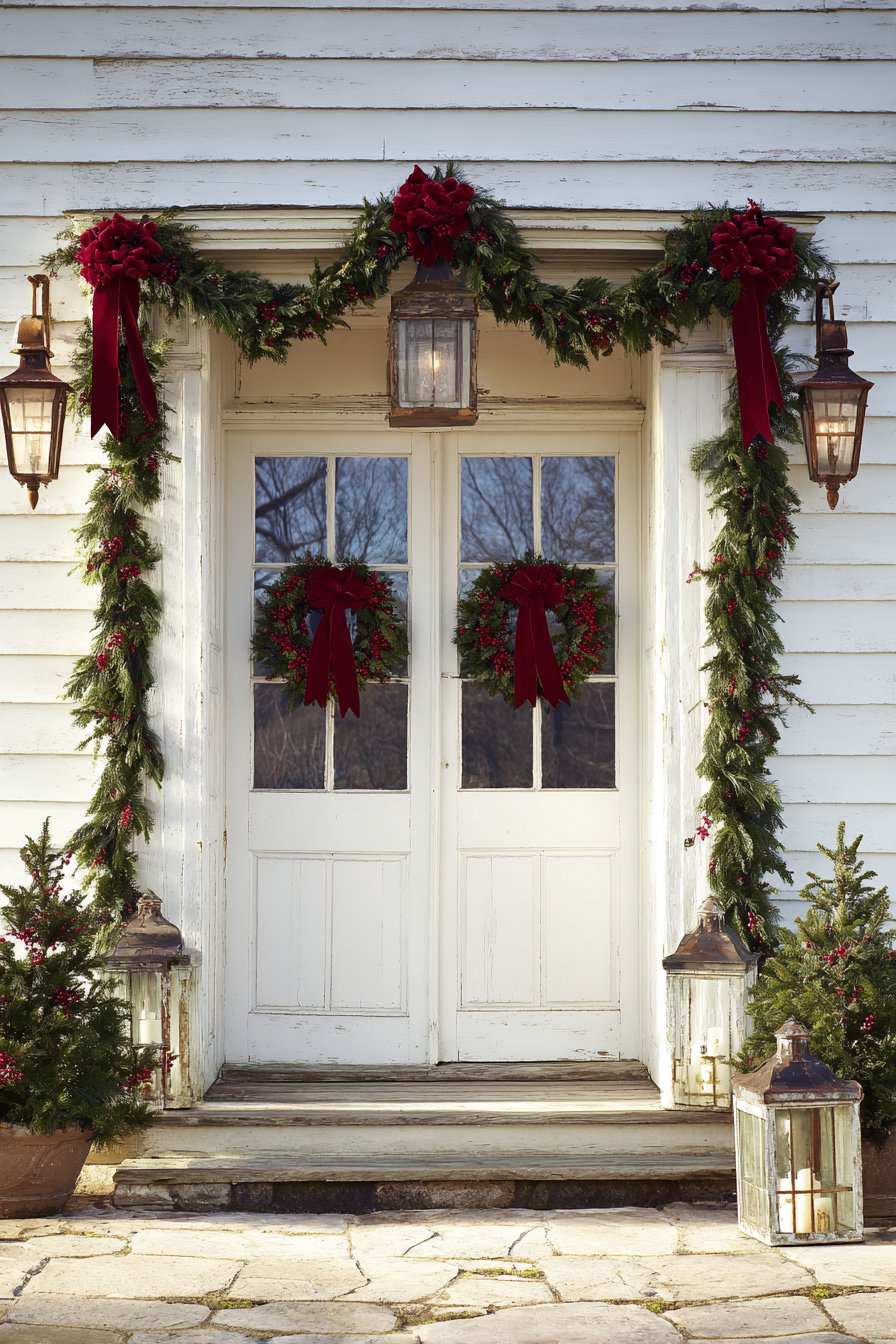 Colonial Swag Garland with Velvet Accents