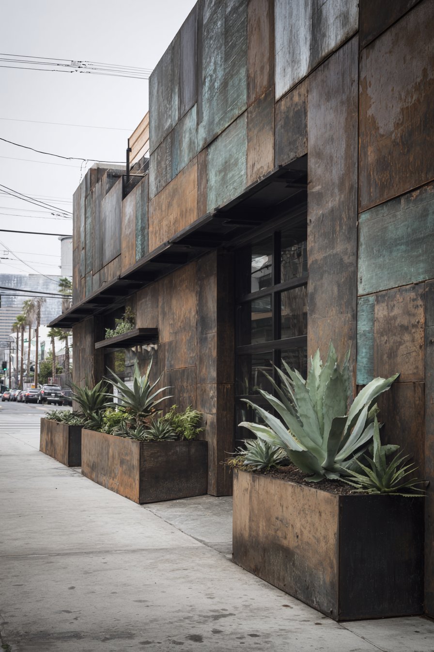 Industrial Corrugated Metal with Natural Rust Patina