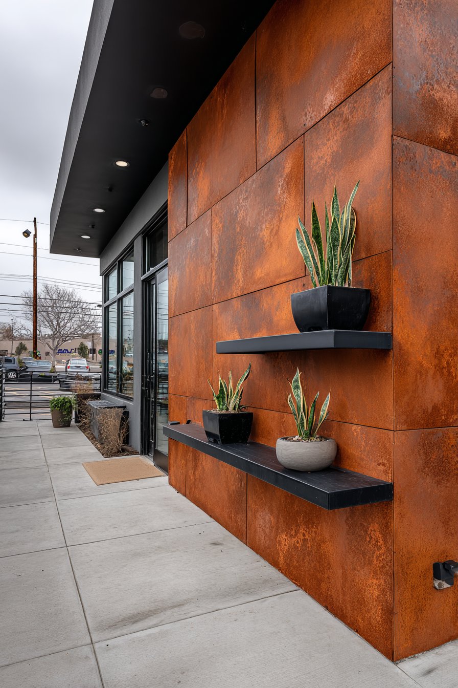 Industrial Corrugated Metal with Natural Rust Patina