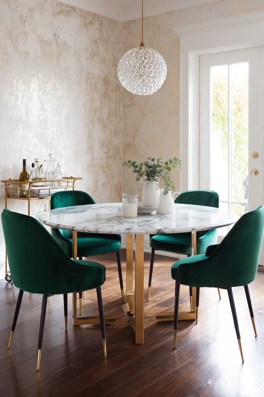 Modern Marble Elegance with Jewel Tones