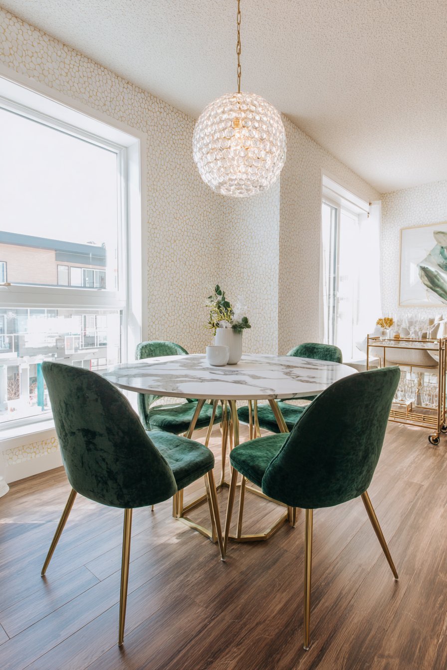 Modern Marble Elegance with Jewel Tones