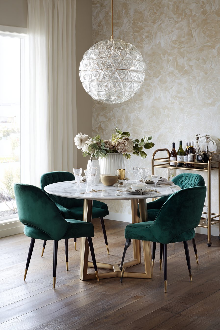 Modern Marble Elegance with Jewel Tones