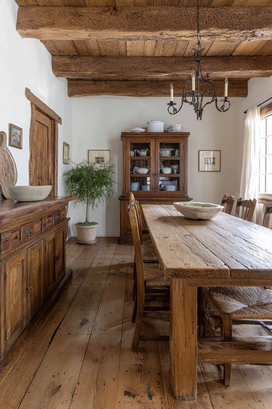 Reclaimed Oak Farmhouse with Rush Seating
