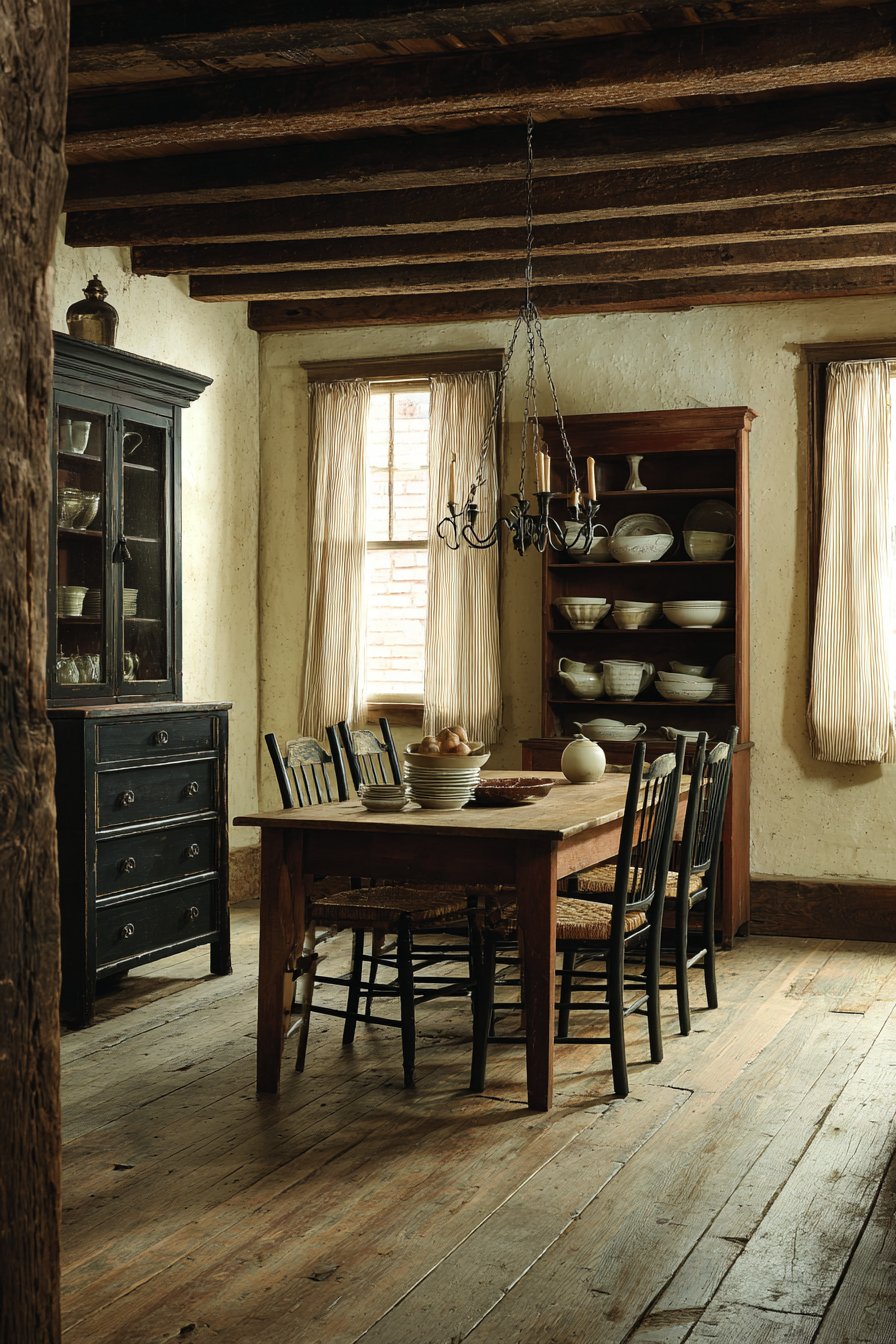 Reclaimed Oak Farmhouse with Rush Seating