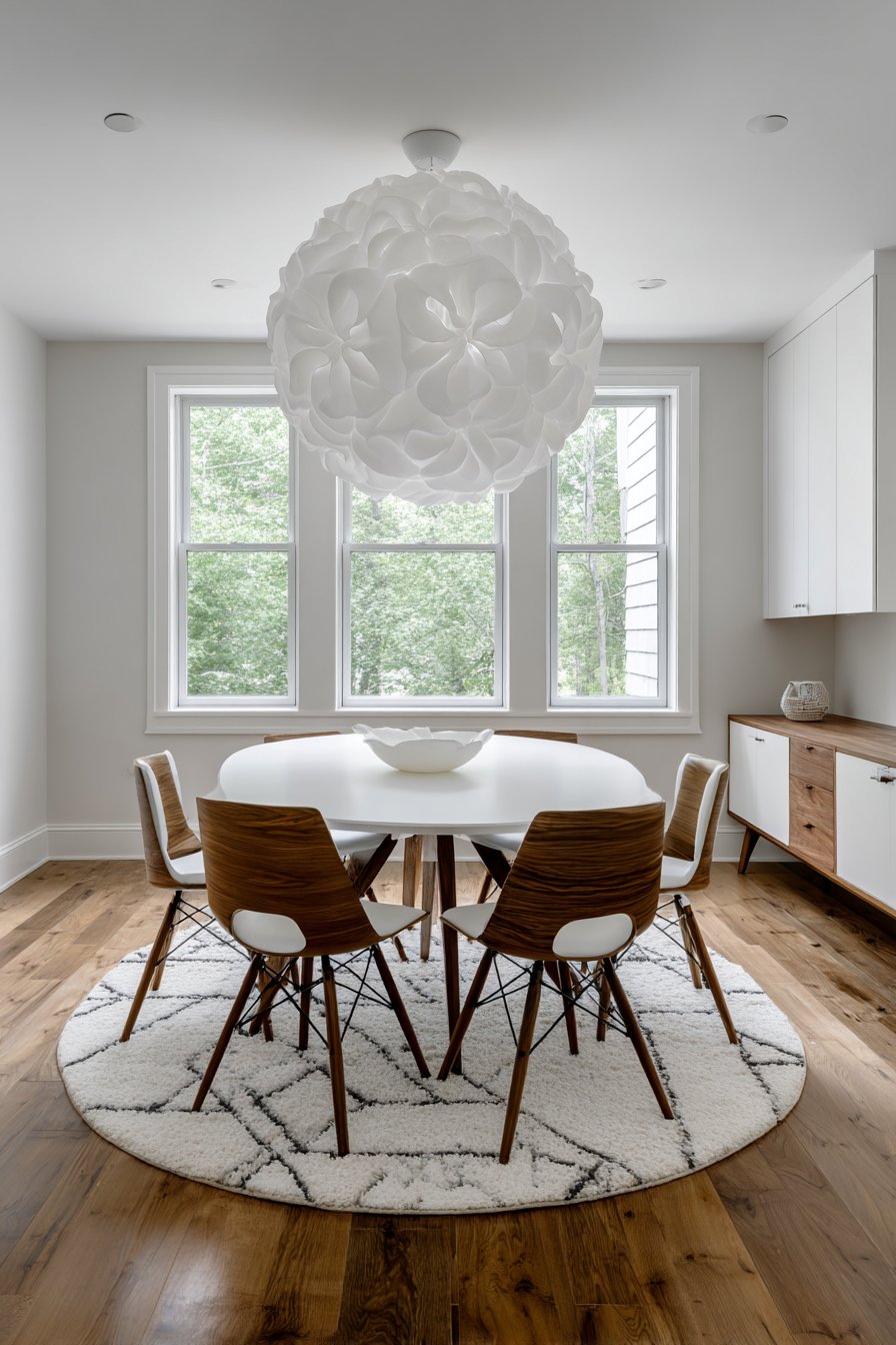 Mid-Century Modern White Lacquered Oval