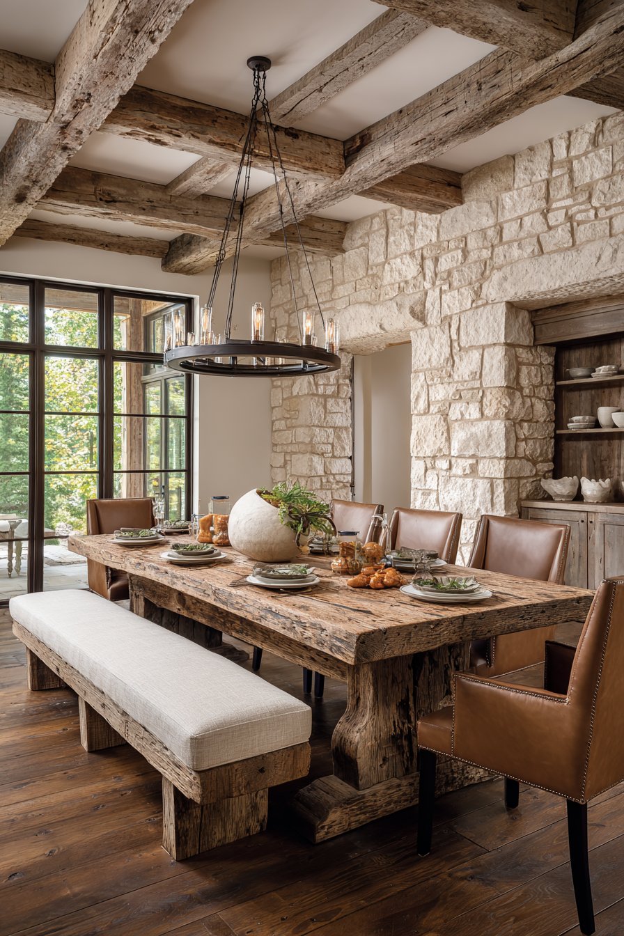 Reclaimed Wood Trestle with Rustic Refinement
