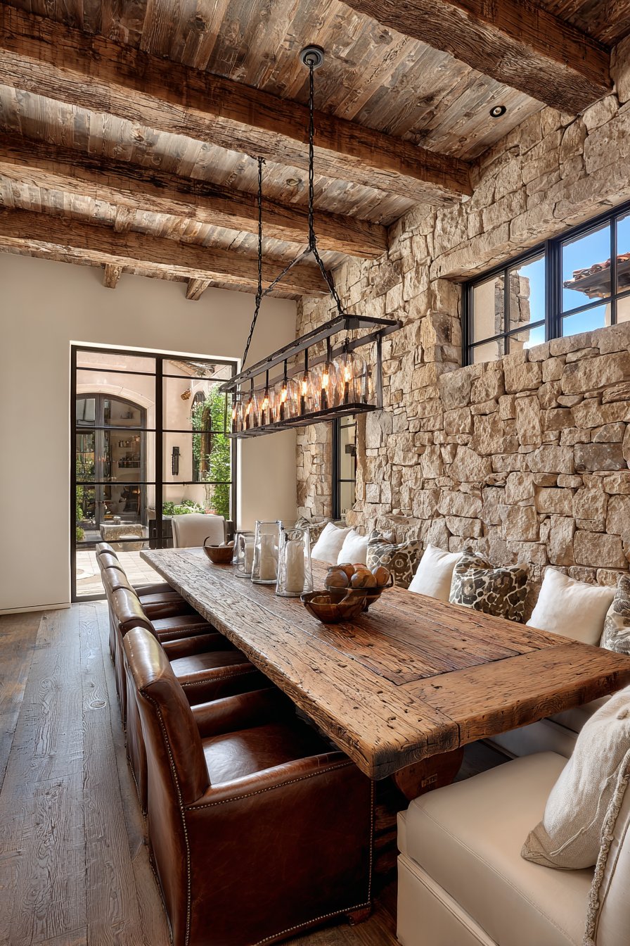 Reclaimed Wood Trestle with Rustic Refinement