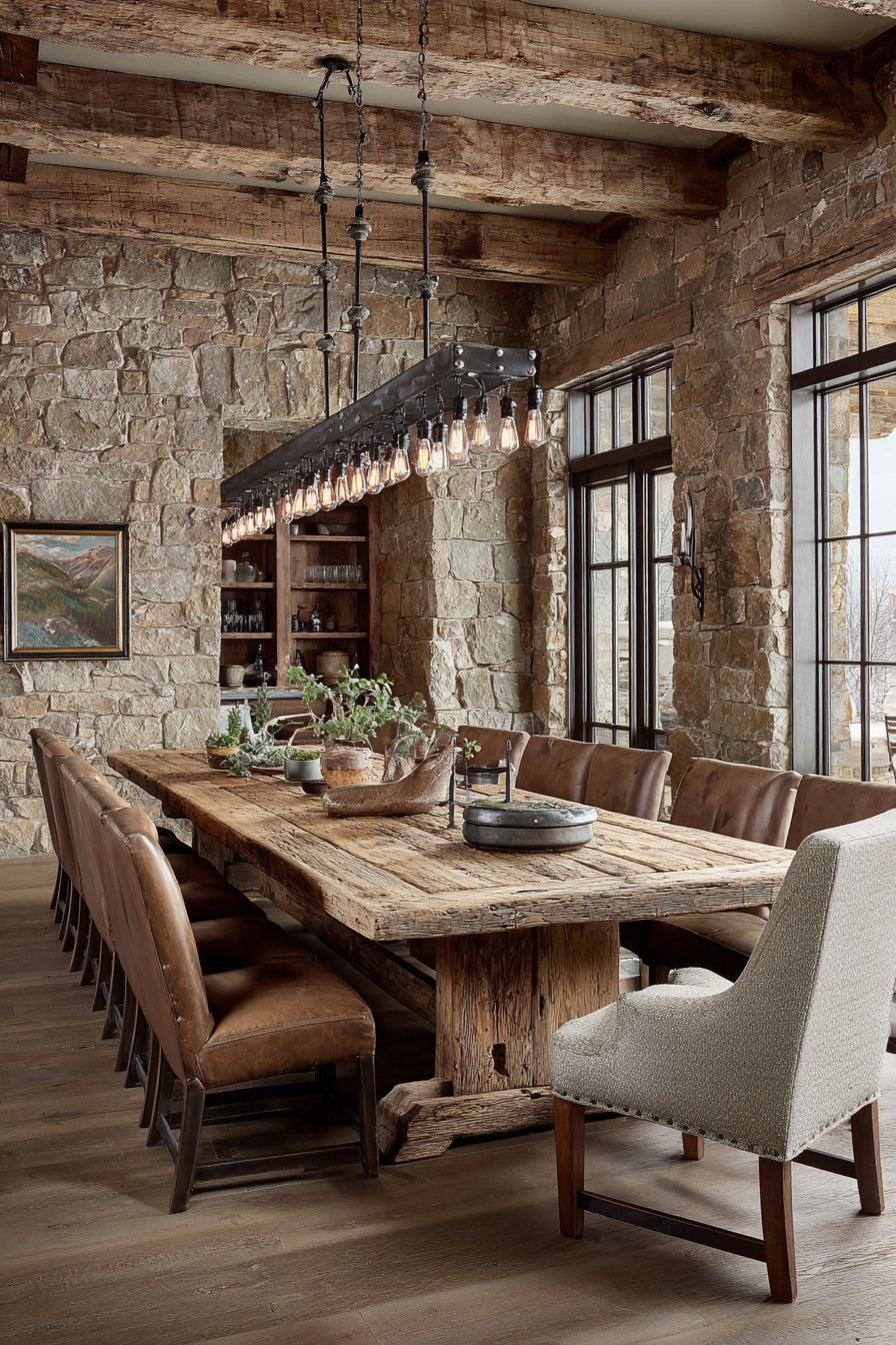 Reclaimed Wood Trestle with Rustic Refinement