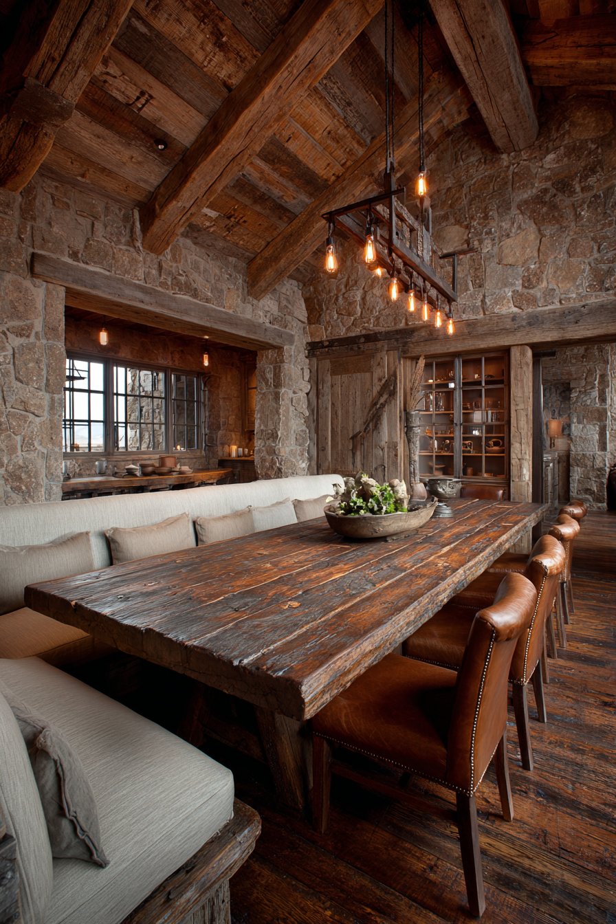 Reclaimed Wood Trestle with Rustic Refinement