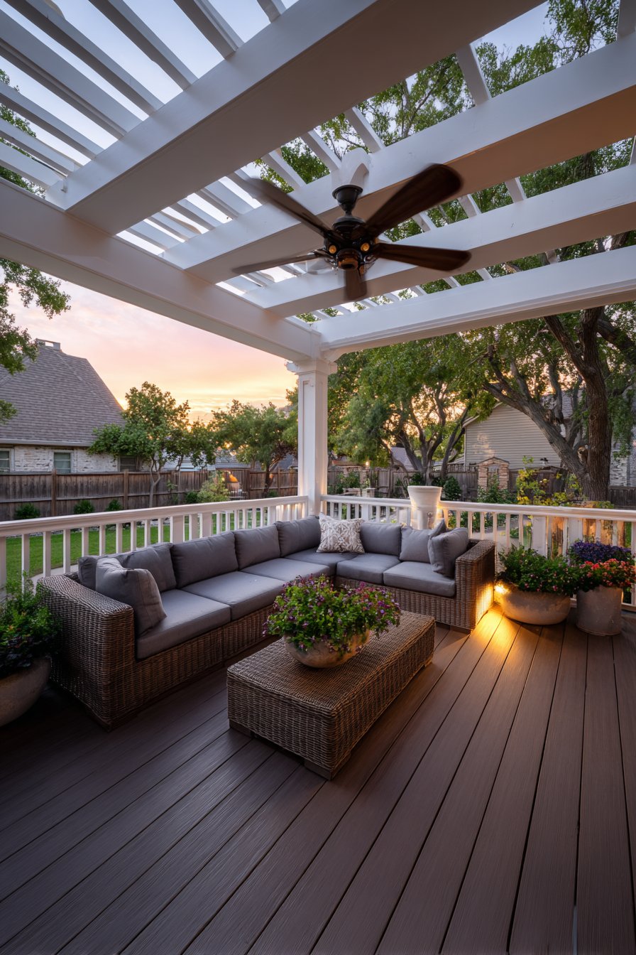 Integrated Deck Pergola with Composite Materials