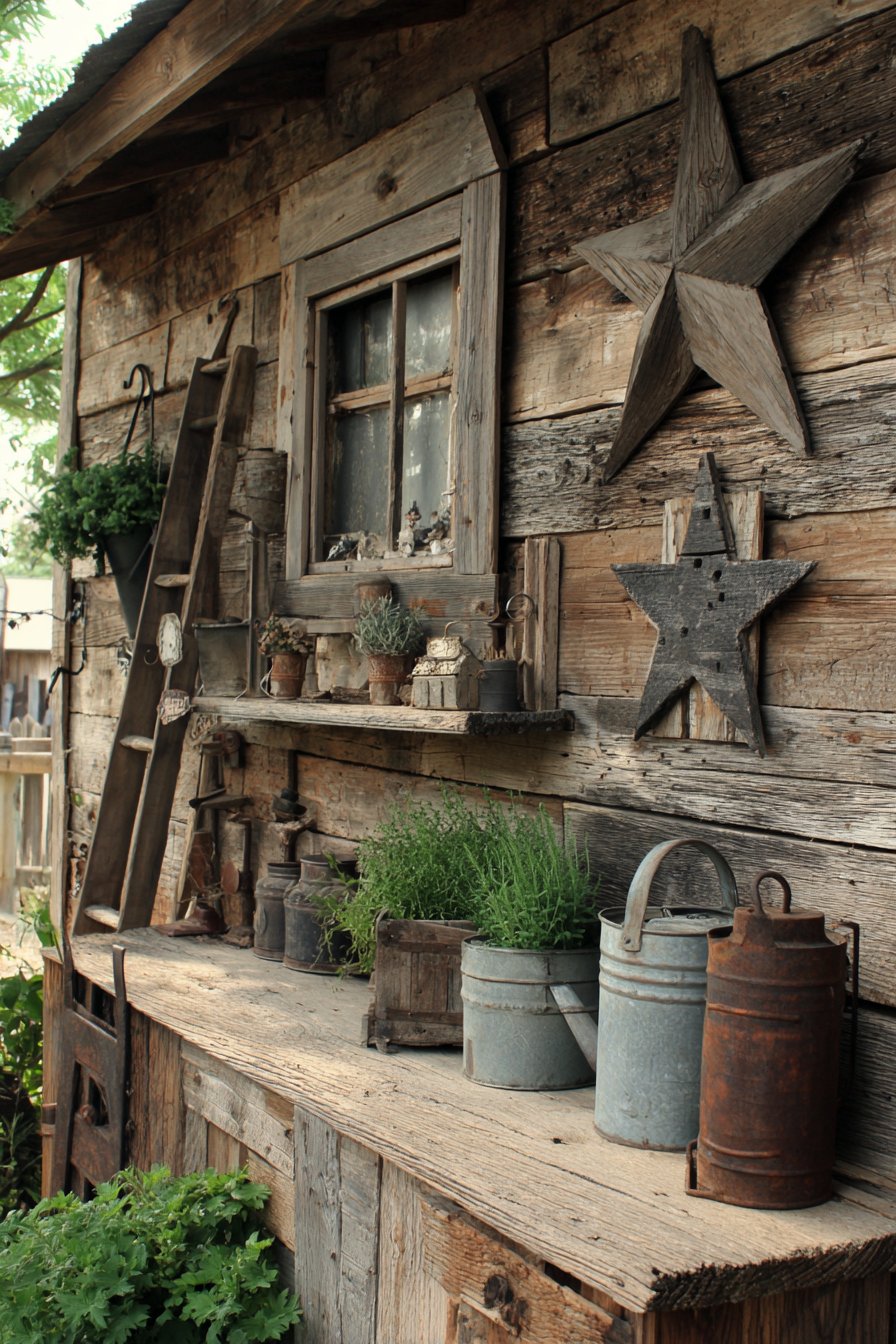 Farmhouse Reclaimed Barnwood with Vintage Accessories