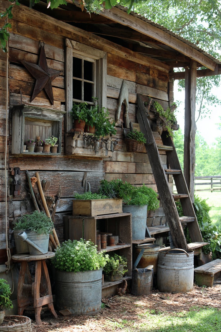 Farmhouse Reclaimed Barnwood with Vintage Accessories