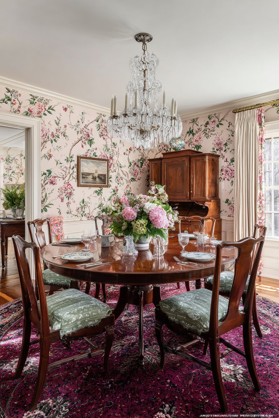 Cherry Gate-Leg with Needlepoint Cushions