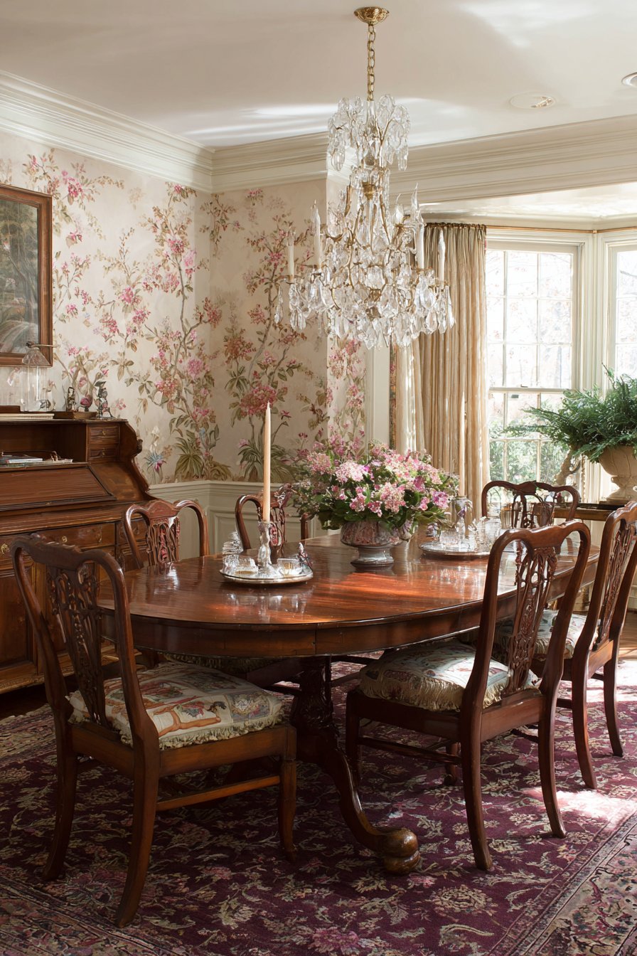 Cherry Gate-Leg with Needlepoint Cushions