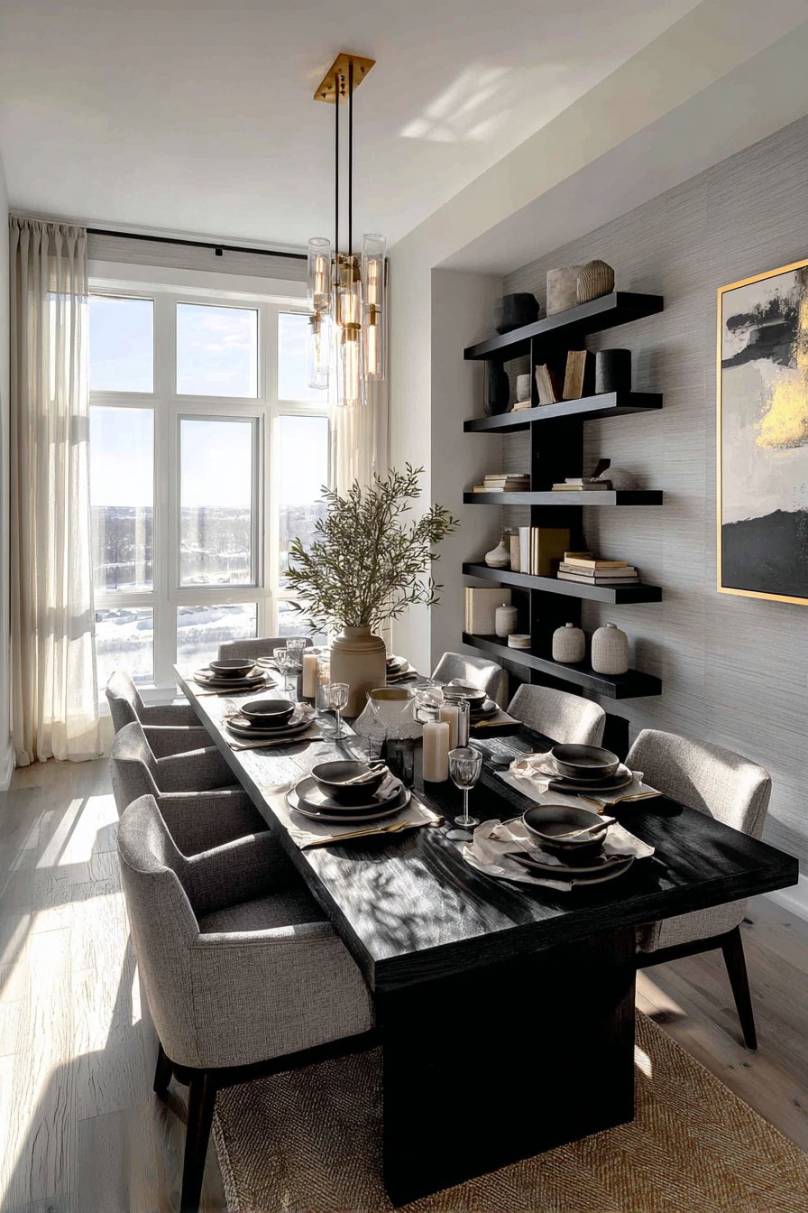 Black dining table