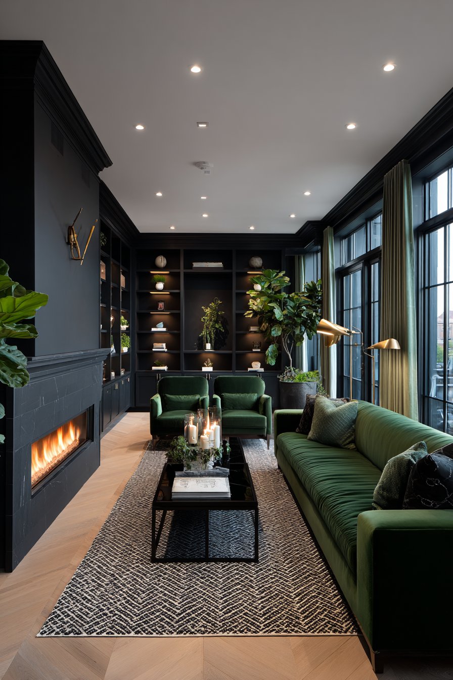  Black and green living room ideas (