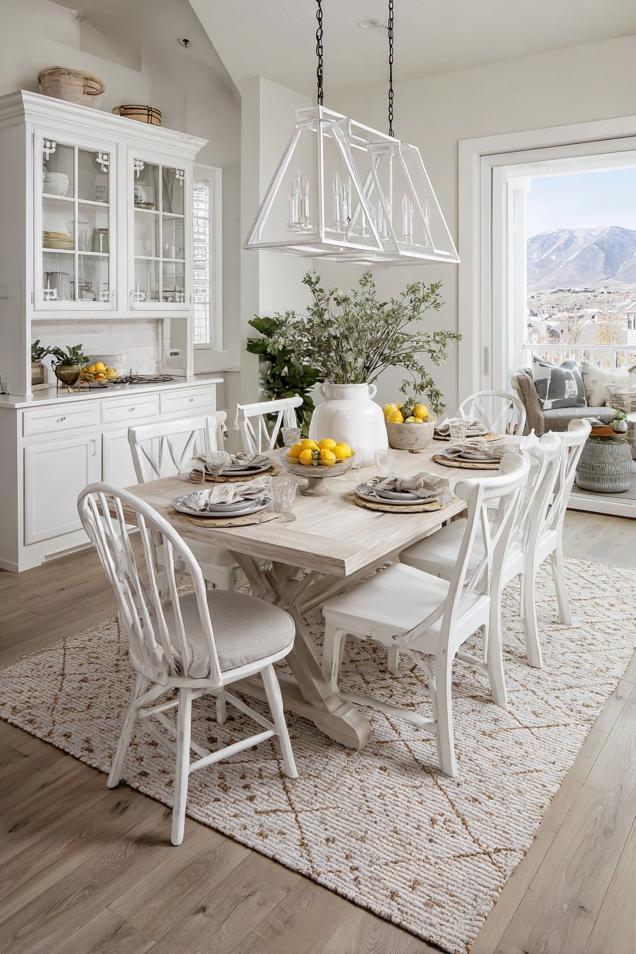 White dining table