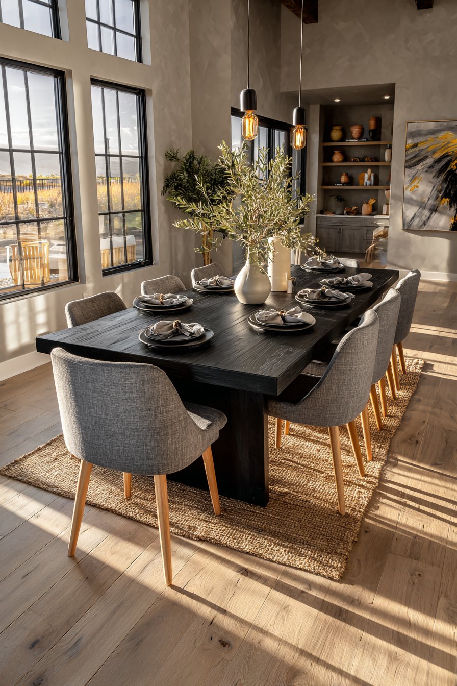Black dining table